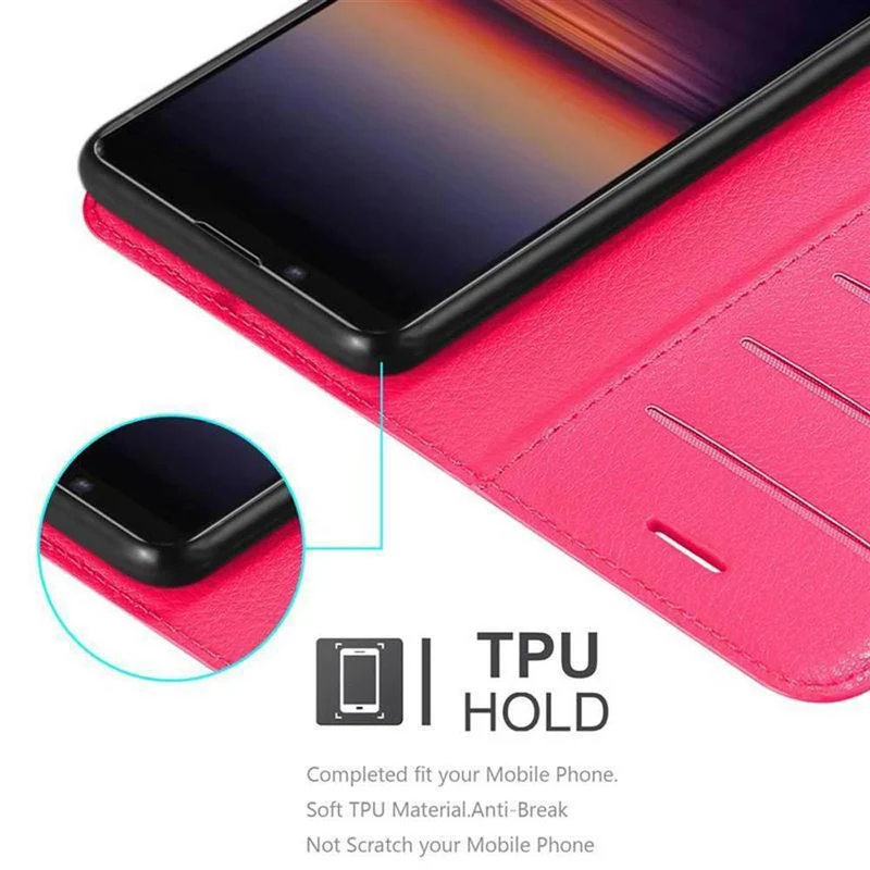 Cadorabo Hülle kompatibel mit Sony Xperia 1 II Schutzhülle mit Magnetverschluss, Standfunktion und Kartenfach
