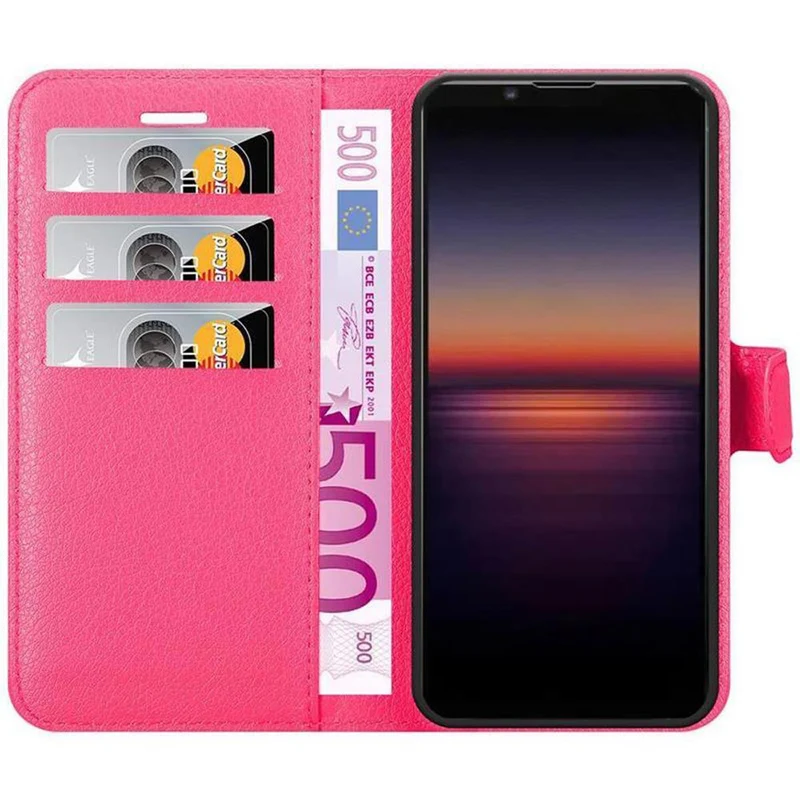 Cadorabo Hülle kompatibel mit Sony Xperia 1 II Schutzhülle mit Magnetverschluss, Standfunktion und Kartenfach