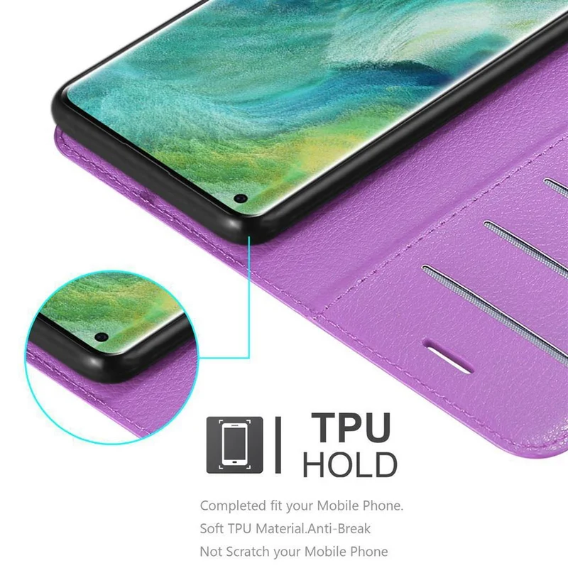 Cadorabo Hülle kompatibel mit Oppo FIND X2 PRO Schutzhülle mit Magnetverschluss, Standfunktion und Kartenfach