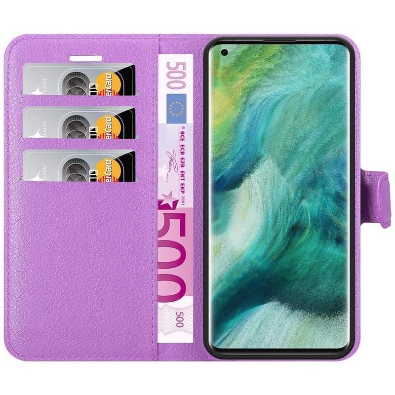 Cadorabo Hülle kompatibel mit Oppo FIND X2 PRO Schutzhülle mit Magnetverschluss, Standfunktion und Kartenfach