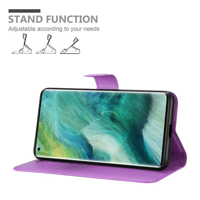 Cadorabo Hülle kompatibel mit Oppo FIND X2 PRO Schutzhülle mit Magnetverschluss, Standfunktion und Kartenfach