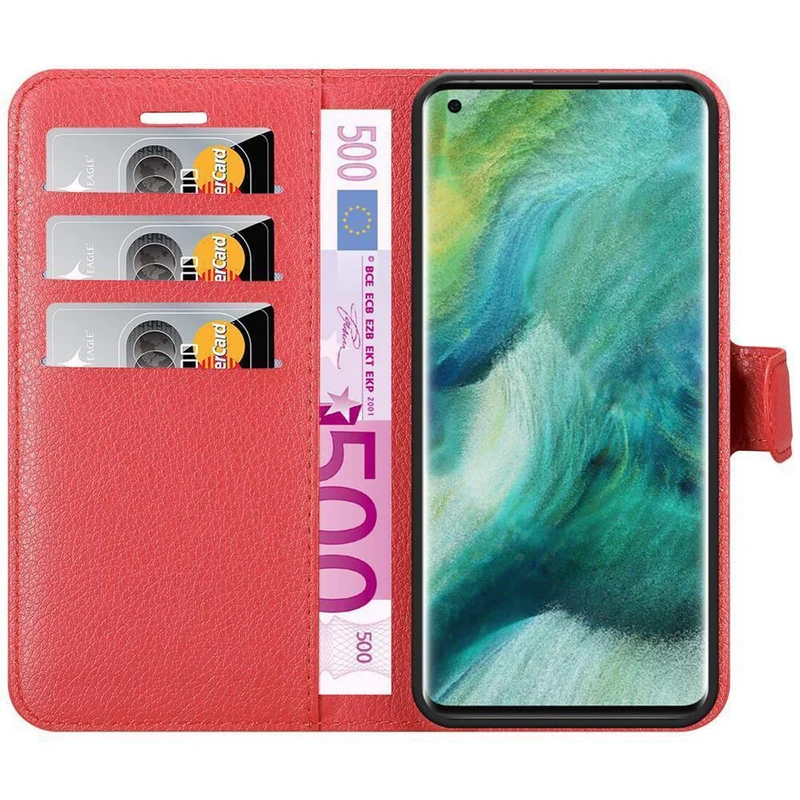 Cadorabo Hülle kompatibel mit Oppo FIND X2 PRO Schutzhülle mit Magnetverschluss, Standfunktion und Kartenfach