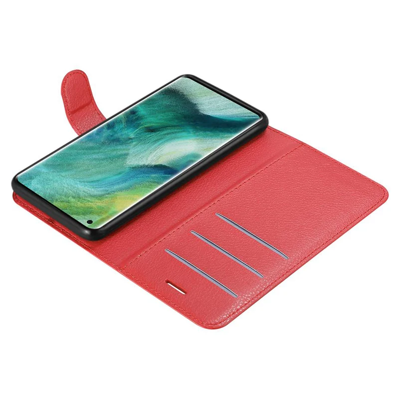 Cadorabo Hülle kompatibel mit Oppo FIND X2 PRO Schutzhülle mit Magnetverschluss, Standfunktion und Kartenfach