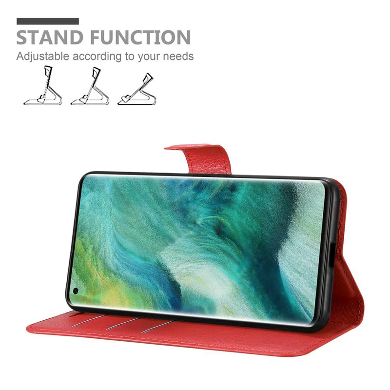 Cadorabo Hülle kompatibel mit Oppo FIND X2 PRO Schutzhülle mit Magnetverschluss, Standfunktion und Kartenfach