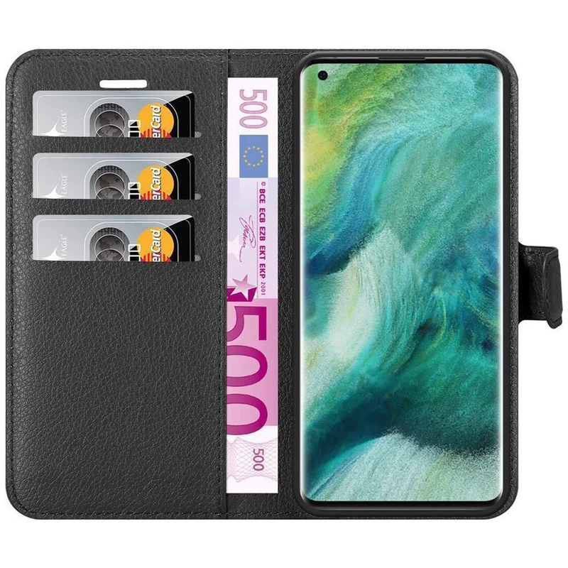 Cadorabo Hülle kompatibel mit Oppo FIND X2 PRO Schutzhülle mit Magnetverschluss, Standfunktion und Kartenfach
