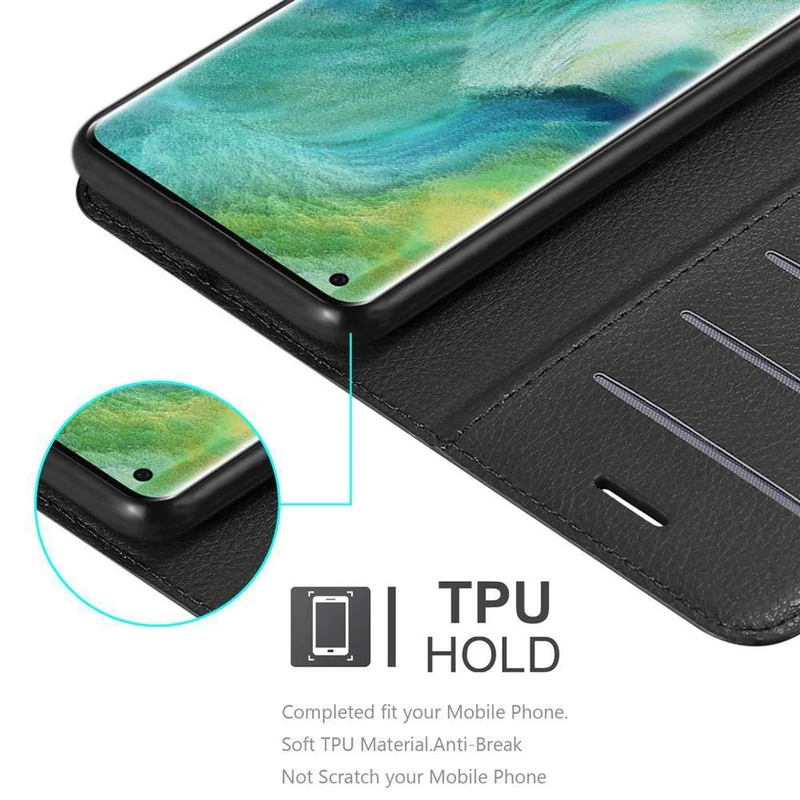 Cadorabo Hülle kompatibel mit Oppo FIND X2 PRO Schutzhülle mit Magnetverschluss, Standfunktion und Kartenfach