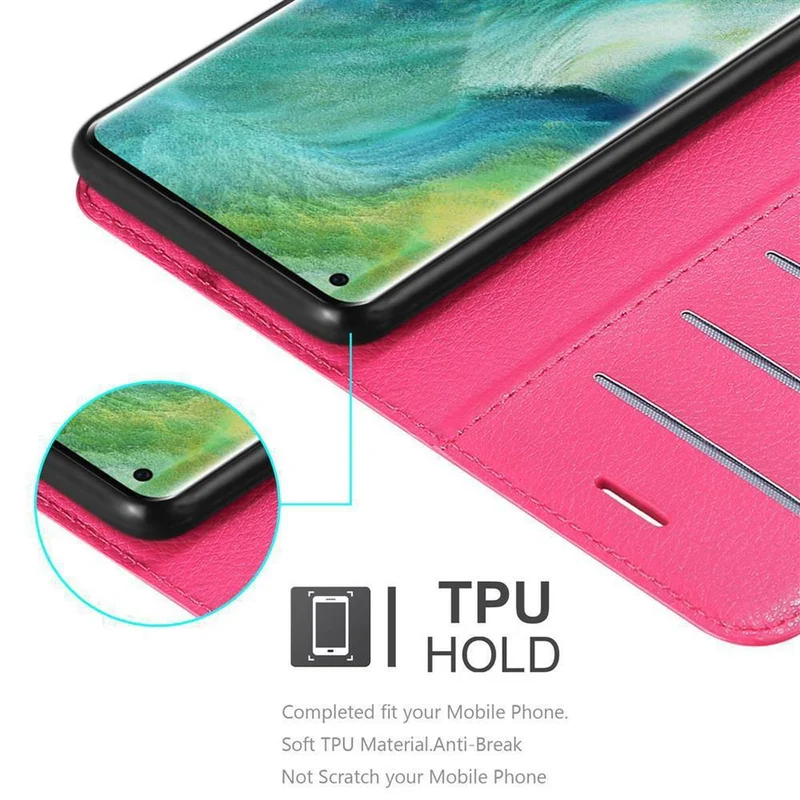 Cadorabo Hülle kompatibel mit Oppo FIND X2 PRO Schutzhülle mit Magnetverschluss, Standfunktion und Kartenfach