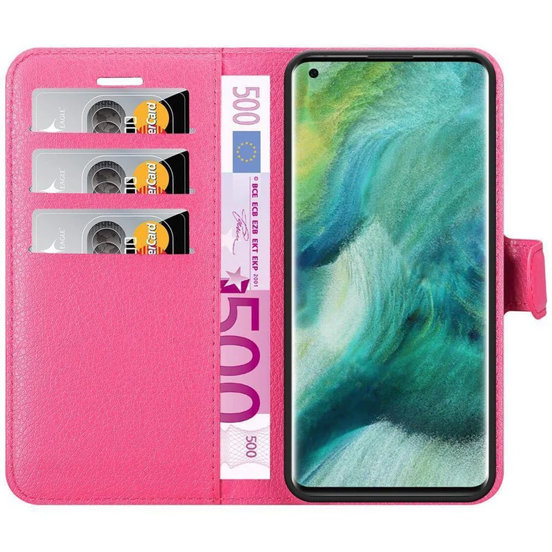 Cadorabo Hülle kompatibel mit Oppo FIND X2 PRO Schutzhülle mit Magnetverschluss, Standfunktion und Kartenfach