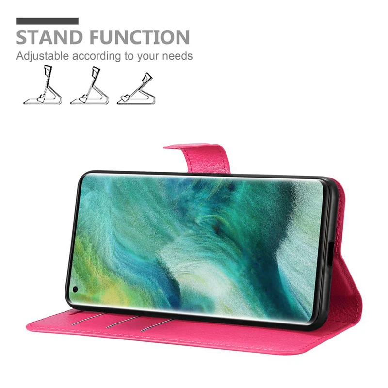 Cadorabo Hülle kompatibel mit Oppo FIND X2 PRO Schutzhülle mit Magnetverschluss, Standfunktion und Kartenfach
