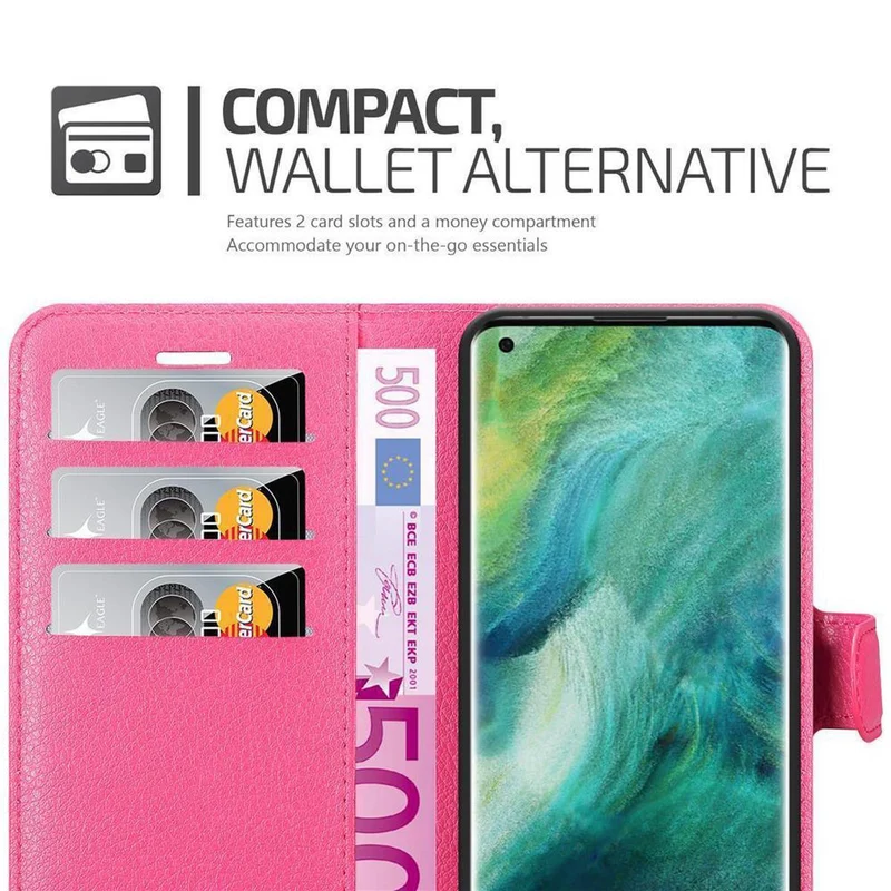 Cadorabo Hülle kompatibel mit Oppo FIND X2 PRO Schutzhülle mit Magnetverschluss, Standfunktion und Kartenfach