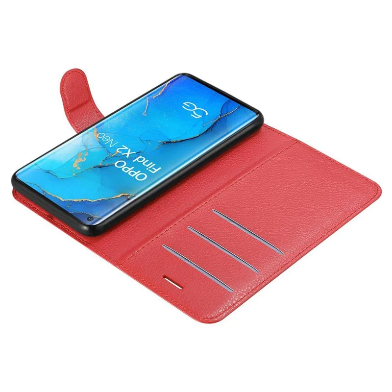 Cadorabo Hülle kompatibel mit Oppo FIND X2 NEO Schutzhülle mit Magnetverschluss, Standfunktion und Kartenfach