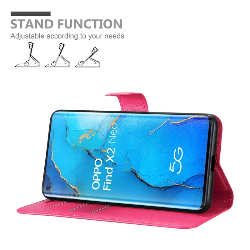 Cadorabo Hülle kompatibel mit Oppo FIND X2 NEO Schutzhülle mit Magnetverschluss, Standfunktion und Kartenfach