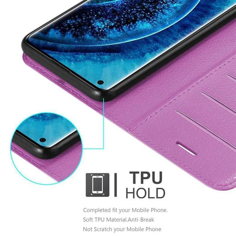 Cadorabo Hülle kompatibel mit Oppo FIND X2 Schutzhülle mit Magnetverschluss, Standfunktion und Kartenfach