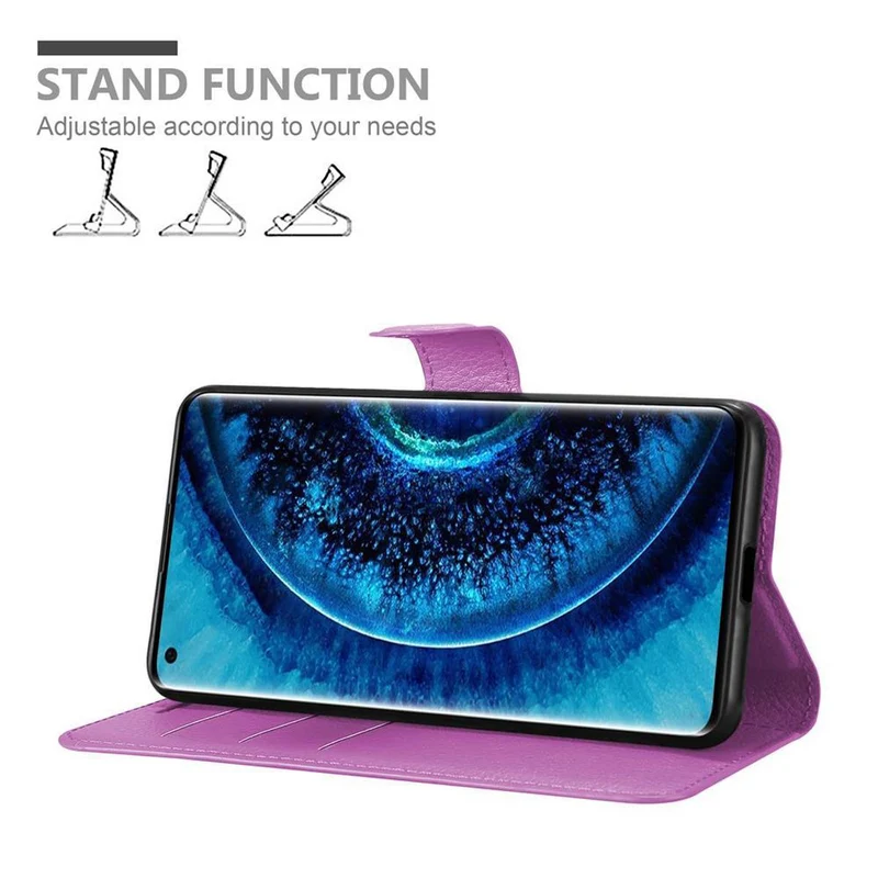 Cadorabo Hülle kompatibel mit Oppo FIND X2 Schutzhülle mit Magnetverschluss, Standfunktion und Kartenfach