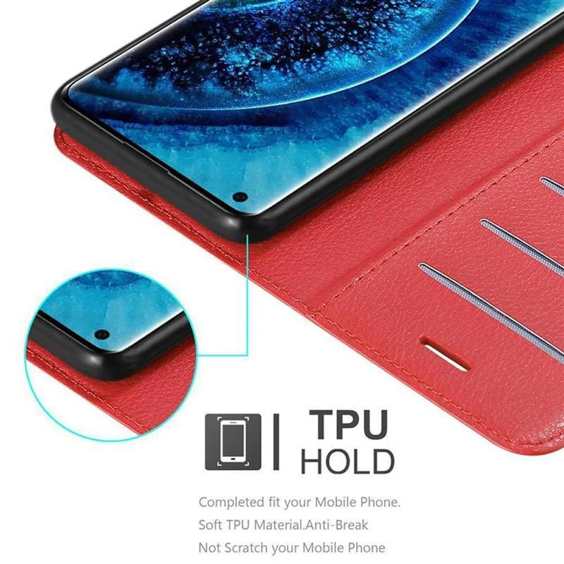 Cadorabo Hülle kompatibel mit Oppo FIND X2 Schutzhülle mit Magnetverschluss, Standfunktion und Kartenfach