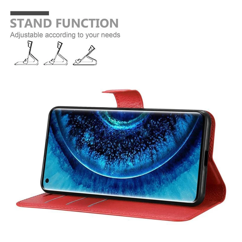Cadorabo Hülle kompatibel mit Oppo FIND X2 Schutzhülle mit Magnetverschluss, Standfunktion und Kartenfach