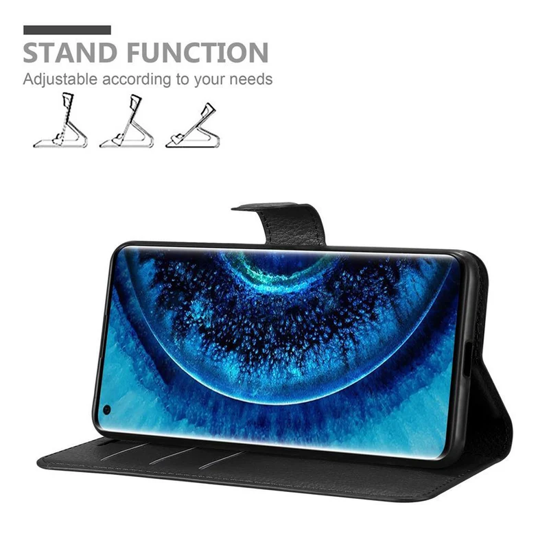 Cadorabo Hülle kompatibel mit Oppo FIND X2 Schutzhülle mit Magnetverschluss, Standfunktion und Kartenfach