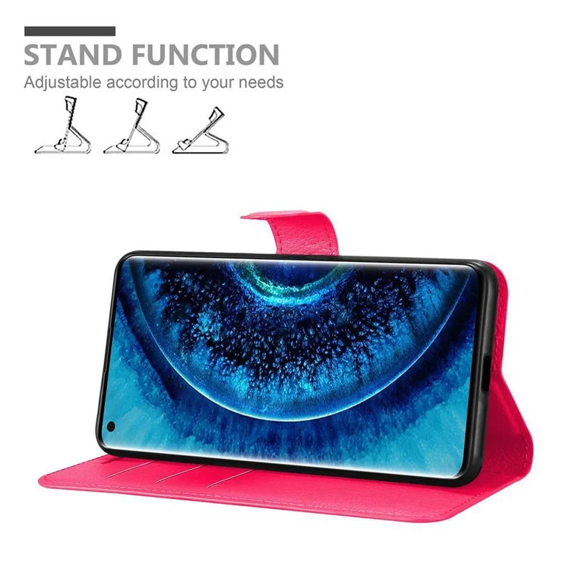 Cadorabo Hülle kompatibel mit Oppo FIND X2 Schutzhülle mit Magnetverschluss, Standfunktion und Kartenfach