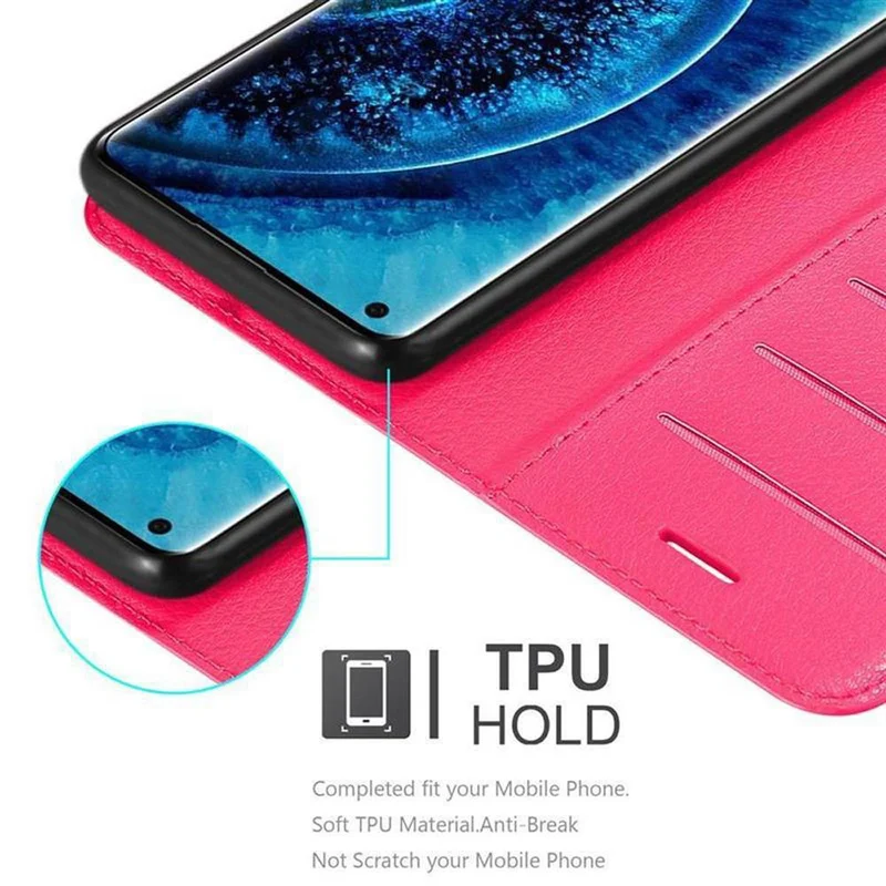 Cadorabo Hülle kompatibel mit Oppo FIND X2 Schutzhülle mit Magnetverschluss, Standfunktion und Kartenfach