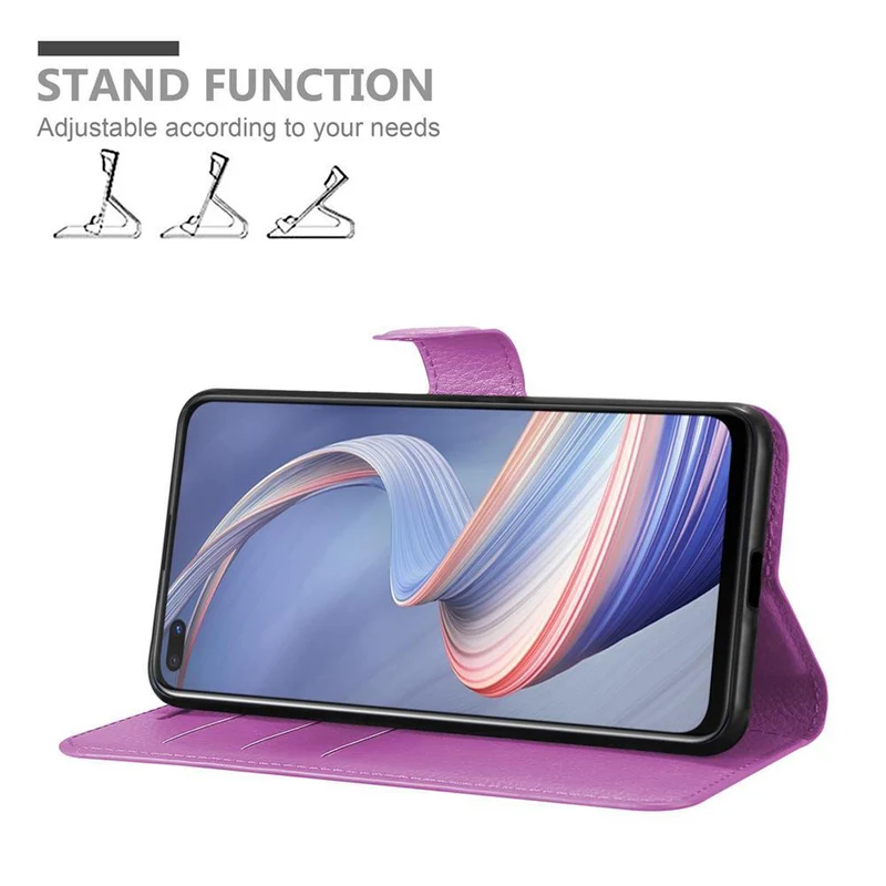 Cadorabo Hülle kompatibel mit Oppo A92s Schutzhülle mit Magnetverschluss, Standfunktion und Kartenfach