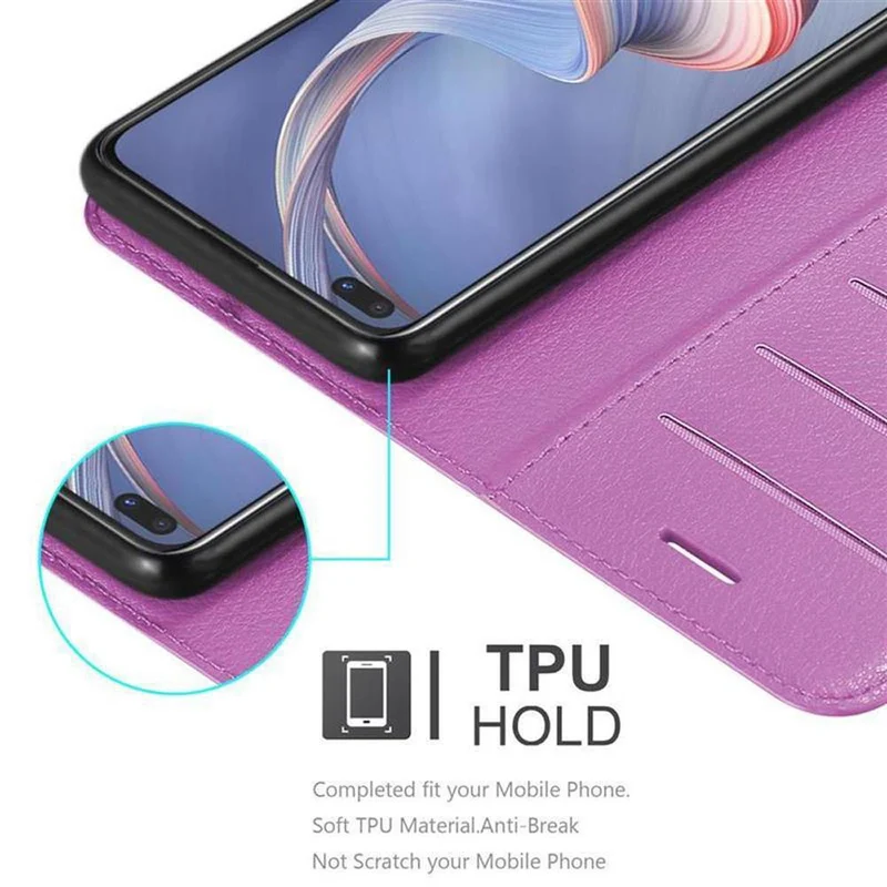 Cadorabo Hülle kompatibel mit Oppo A92s Schutzhülle mit Magnetverschluss, Standfunktion und Kartenfach