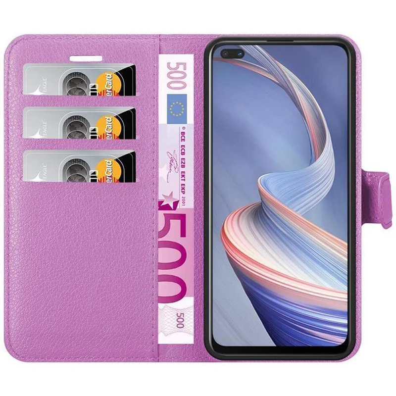 Cadorabo Hülle kompatibel mit Oppo A92s Schutzhülle mit Magnetverschluss, Standfunktion und Kartenfach