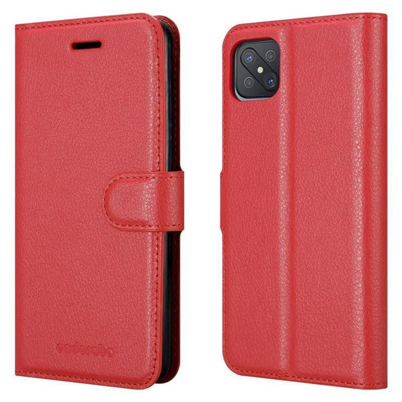 Cadorabo Hülle kompatibel mit Oppo A92s Schutzhülle mit Magnetverschluss, Standfunktion und Kartenfach