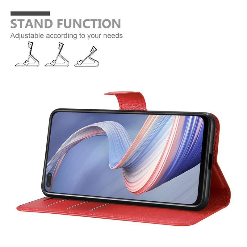 Cadorabo Hülle kompatibel mit Oppo A92s Schutzhülle mit Magnetverschluss, Standfunktion und Kartenfach