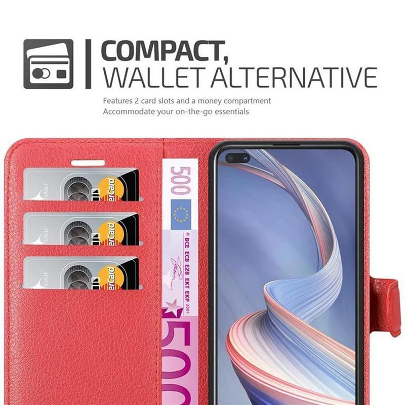 Cadorabo Hülle kompatibel mit Oppo A92s Schutzhülle mit Magnetverschluss, Standfunktion und Kartenfach