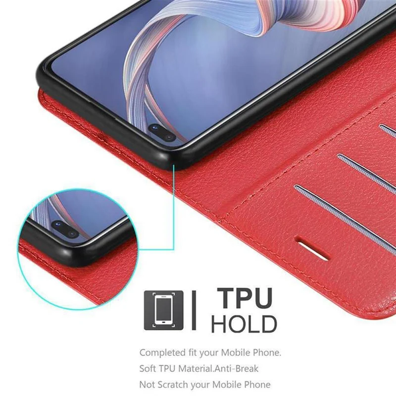 Cadorabo Hülle kompatibel mit Oppo A92s Schutzhülle mit Magnetverschluss, Standfunktion und Kartenfach