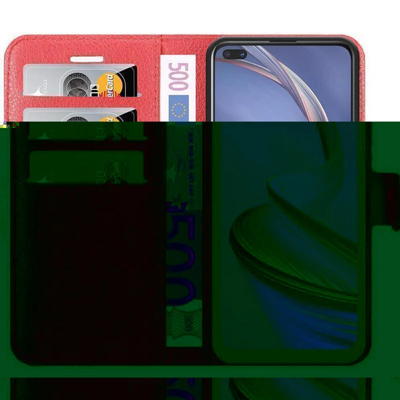 Cadorabo Hülle kompatibel mit Oppo A92s Schutzhülle mit Magnetverschluss, Standfunktion und Kartenfach
