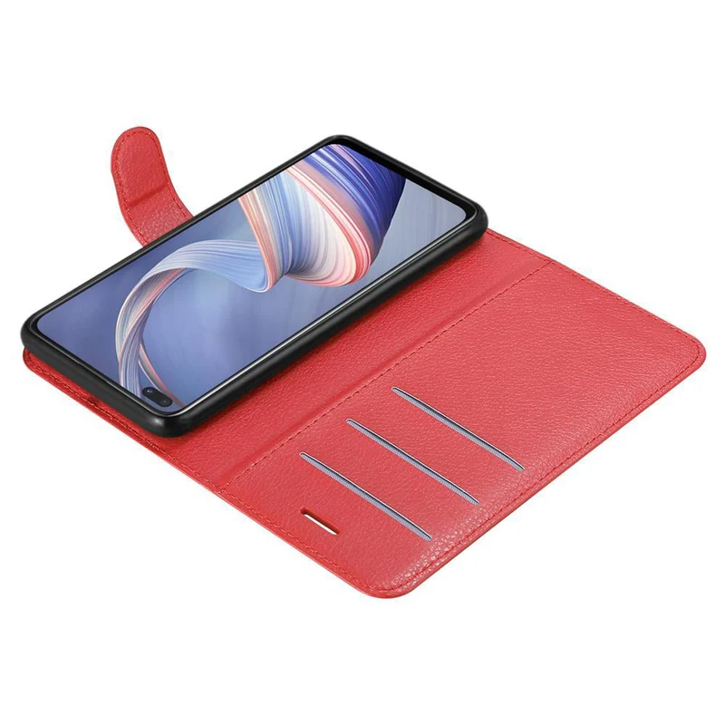 Cadorabo Hülle kompatibel mit Oppo A92s Schutzhülle mit Magnetverschluss, Standfunktion und Kartenfach