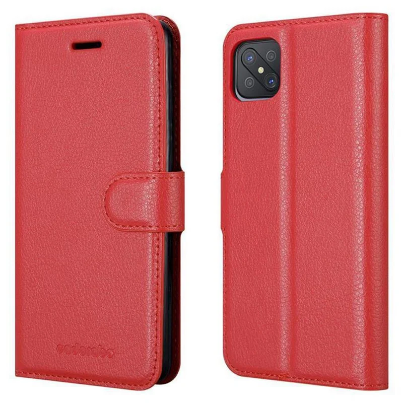 Cadorabo Hülle kompatibel mit Oppo A92s Schutzhülle mit Magnetverschluss, Standfunktion und Kartenfach