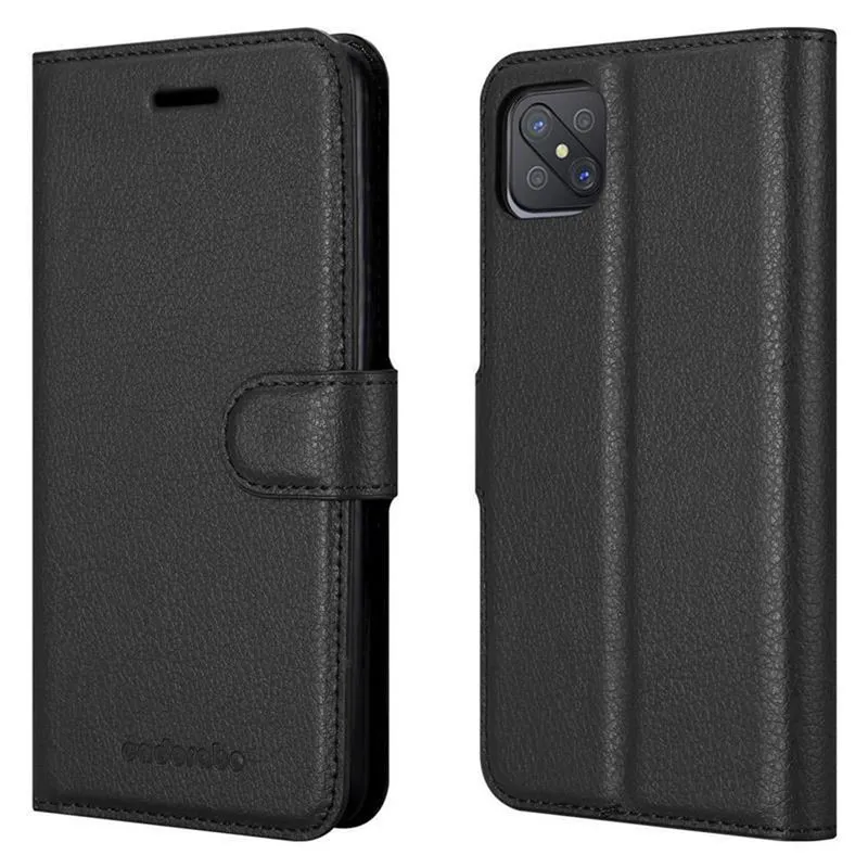 Cadorabo Hülle kompatibel mit Oppo A92s Schutzhülle mit Magnetverschluss, Standfunktion und Kartenfach