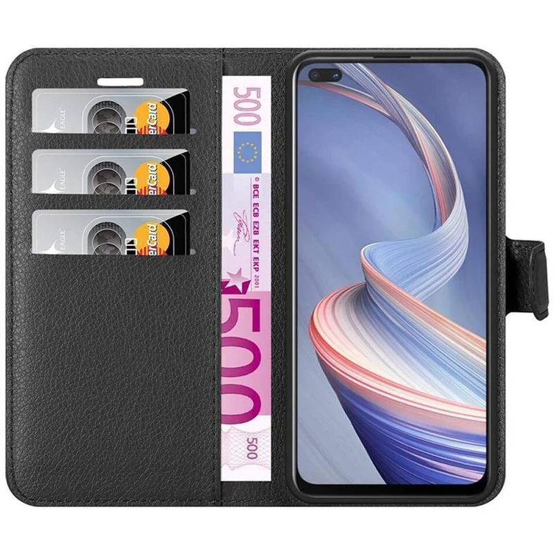 Cadorabo Hülle kompatibel mit Oppo A92s Schutzhülle mit Magnetverschluss, Standfunktion und Kartenfach