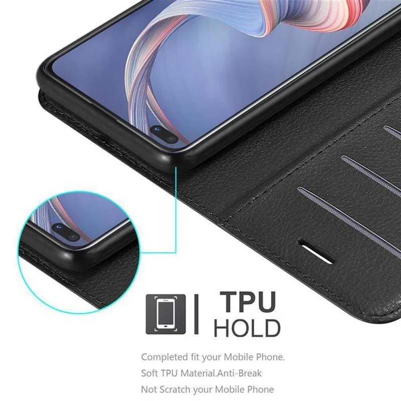 Cadorabo Hülle kompatibel mit Oppo A92s Schutzhülle mit Magnetverschluss, Standfunktion und Kartenfach