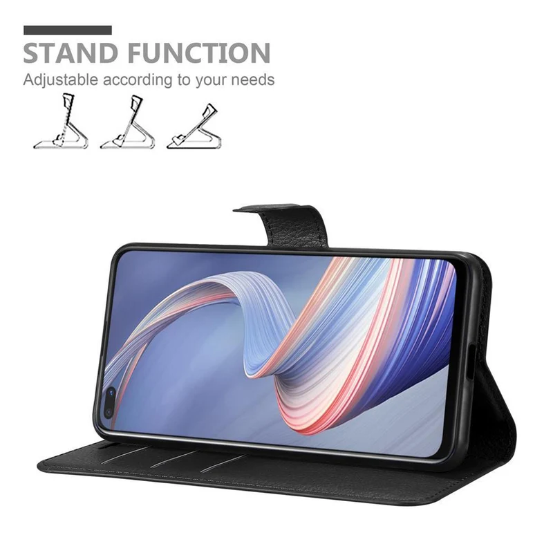 Cadorabo Hülle kompatibel mit Oppo A92s Schutzhülle mit Magnetverschluss, Standfunktion und Kartenfach