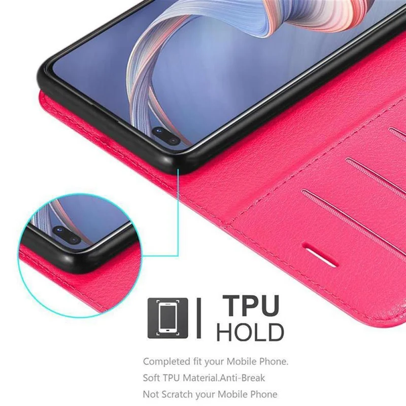 Cadorabo Hülle kompatibel mit Oppo A92s Schutzhülle mit Magnetverschluss, Standfunktion und Kartenfach
