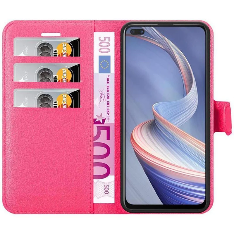 Cadorabo Hülle kompatibel mit Oppo A92s Schutzhülle mit Magnetverschluss, Standfunktion und Kartenfach
