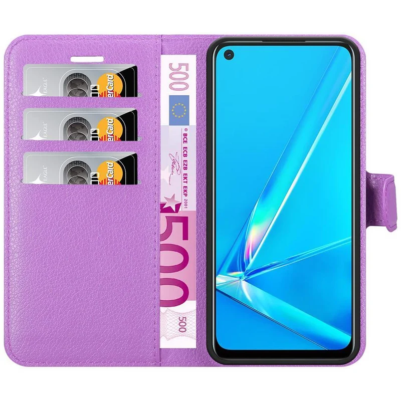 Cadorabo Hülle kompatibel mit Oppo A92 Schutzhülle mit Magnetverschluss, Standfunktion und Kartenfach