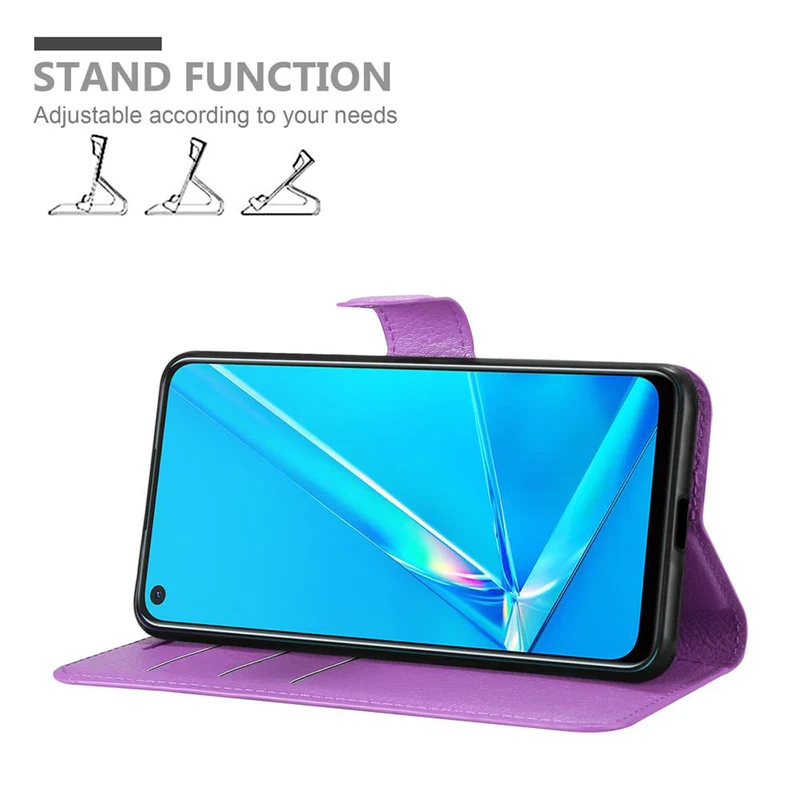 Cadorabo Hülle kompatibel mit Oppo A92 Schutzhülle mit Magnetverschluss, Standfunktion und Kartenfach