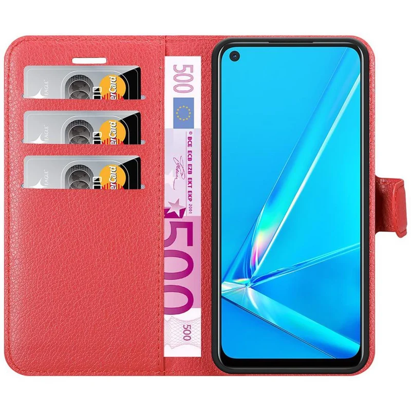 Cadorabo Hülle kompatibel mit Oppo A92 Schutzhülle mit Magnetverschluss, Standfunktion und Kartenfach