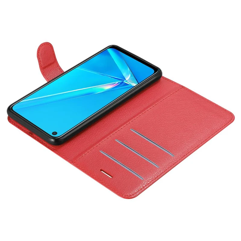 Cadorabo Hülle kompatibel mit Oppo A92 Schutzhülle mit Magnetverschluss, Standfunktion und Kartenfach