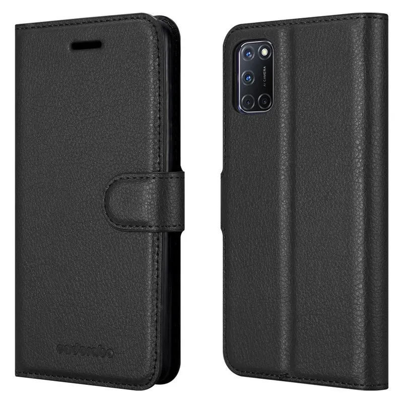 Cadorabo Hülle kompatibel mit Oppo A92 Schutzhülle mit Magnetverschluss, Standfunktion und Kartenfach