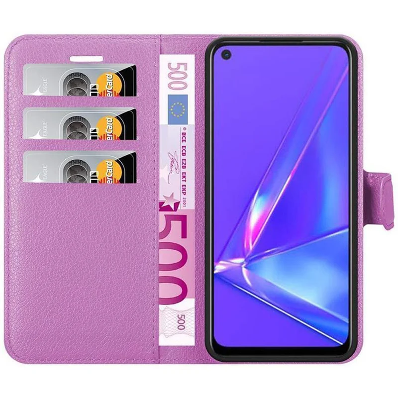 Cadorabo Hülle kompatibel mit Oppo A72 Schutzhülle mit Magnetverschluss, Standfunktion und Kartenfach