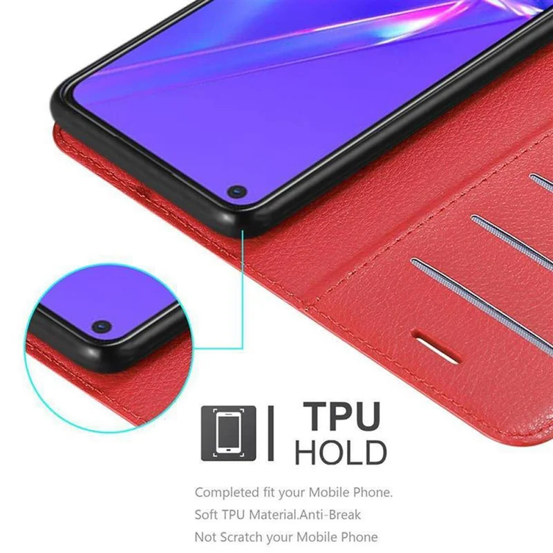 Cadorabo Hülle kompatibel mit Oppo A72 Schutzhülle mit Magnetverschluss, Standfunktion und Kartenfach