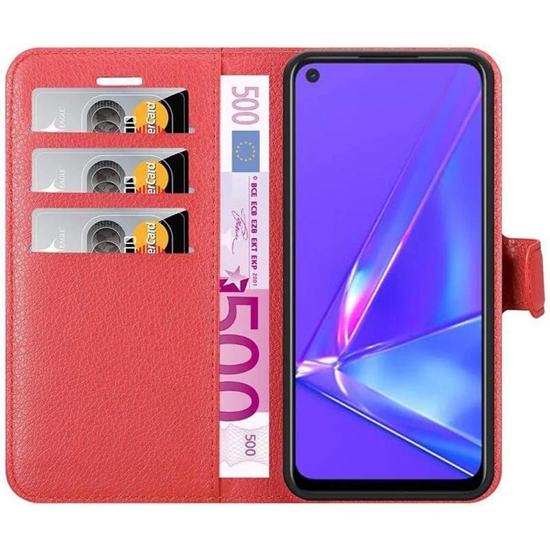 Cadorabo Hülle kompatibel mit Oppo A72 Schutzhülle mit Magnetverschluss, Standfunktion und Kartenfach