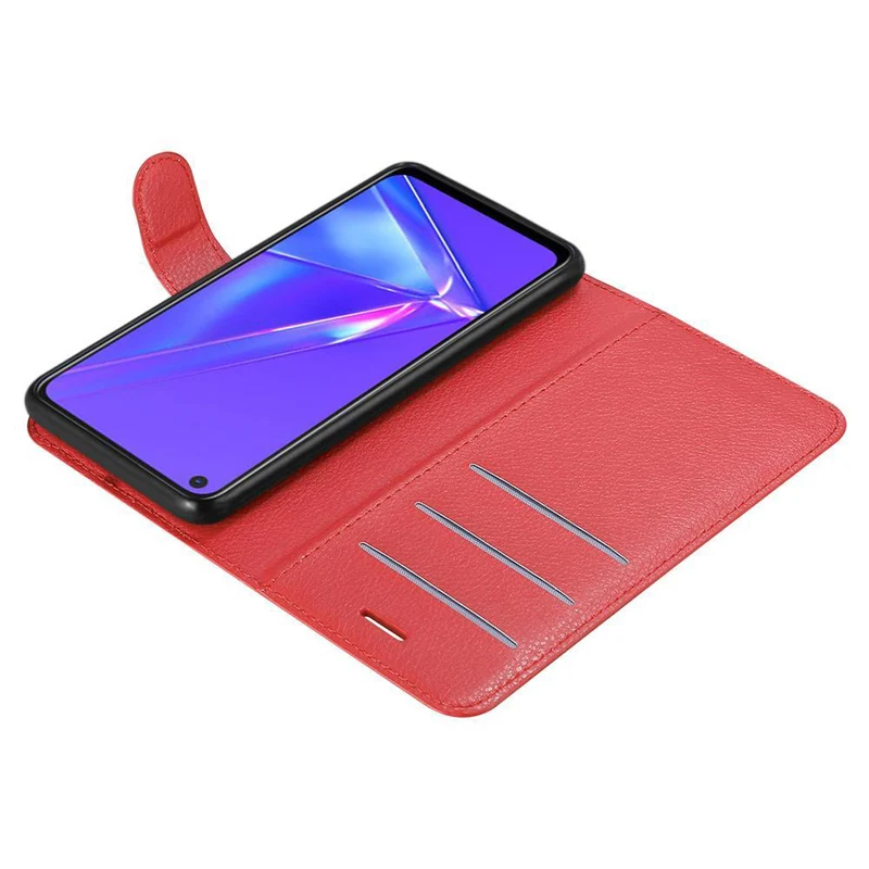 Cadorabo Hülle kompatibel mit Oppo A72 Schutzhülle mit Magnetverschluss, Standfunktion und Kartenfach
