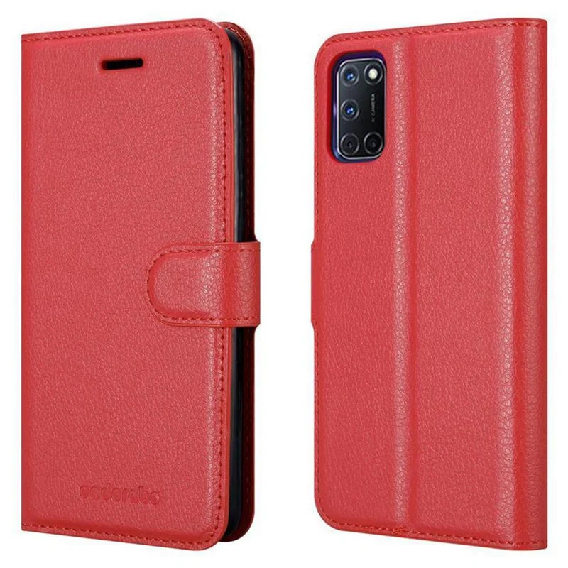 Cadorabo Hülle kompatibel mit Oppo A72 Schutzhülle mit Magnetverschluss, Standfunktion und Kartenfach