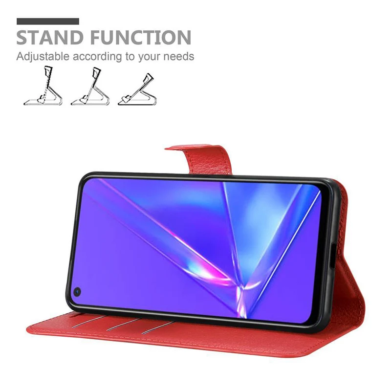 Cadorabo Hülle kompatibel mit Oppo A72 Schutzhülle mit Magnetverschluss, Standfunktion und Kartenfach